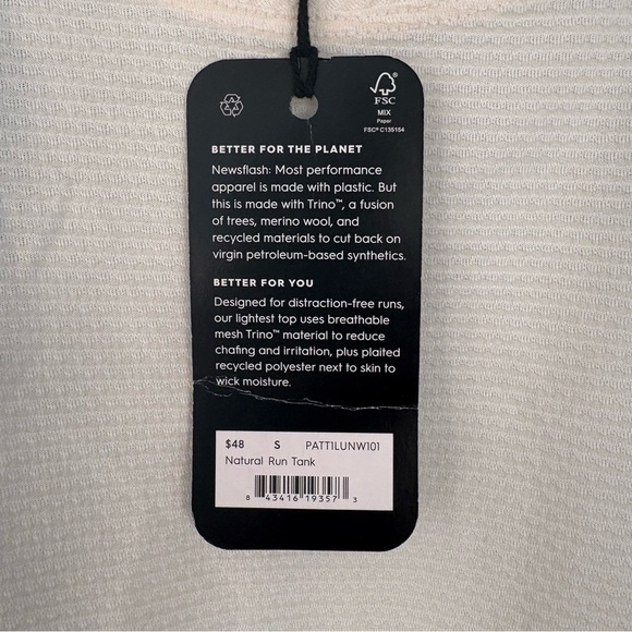 New ALLBIRDS Lightweight Natural Run Wool Blend Tank Top - Picture 4 of 10